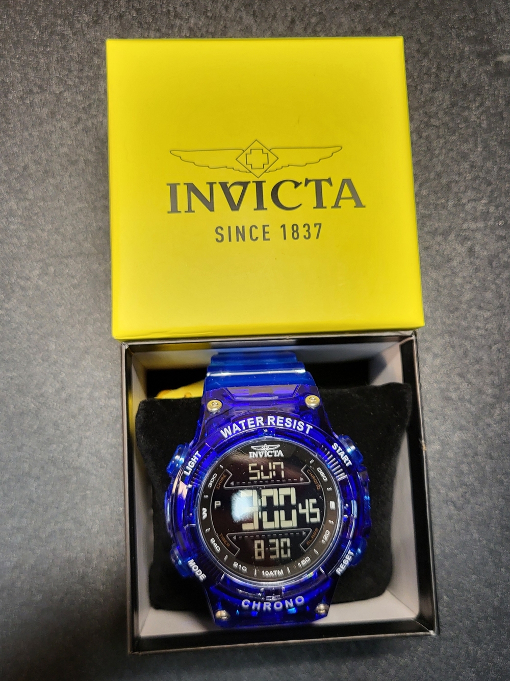 *NEW* Invicta Racing Burnout Digital Transparent Blue 52mm with Tags and Box